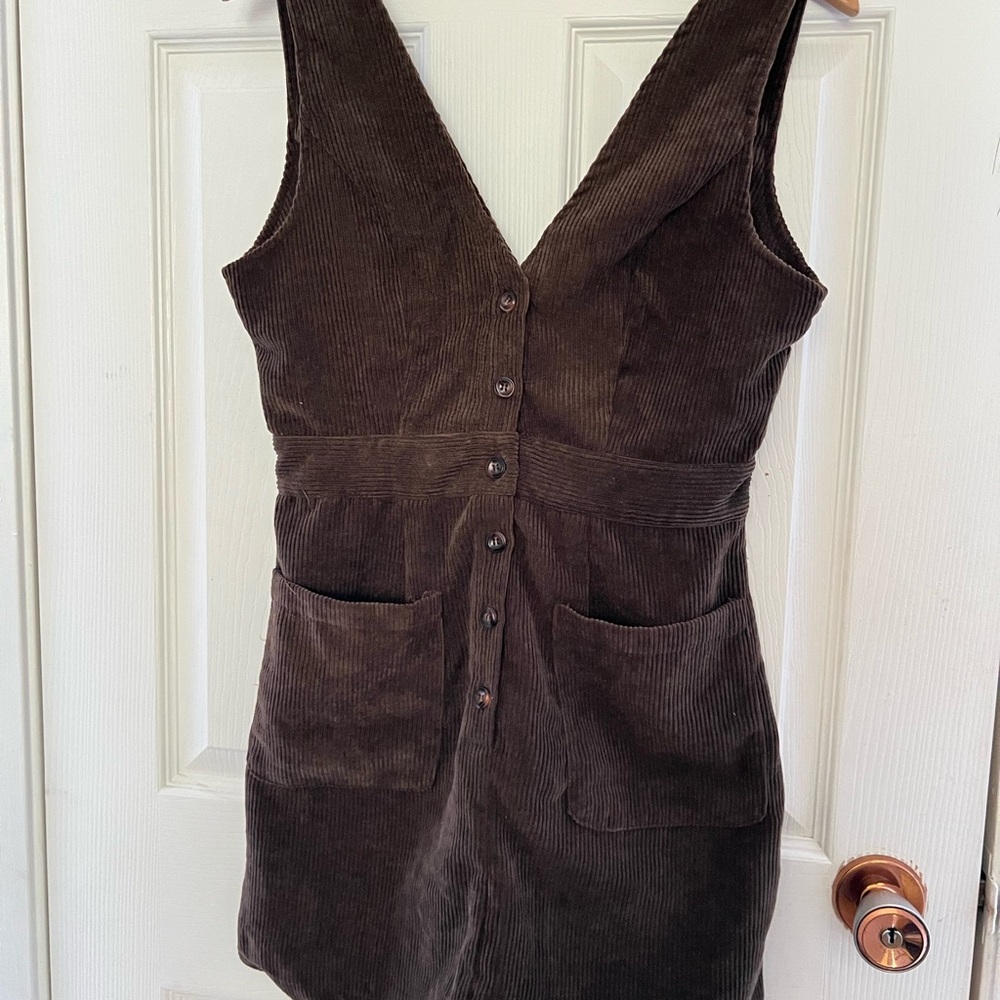 SHEIN Brown Corduroy Dress